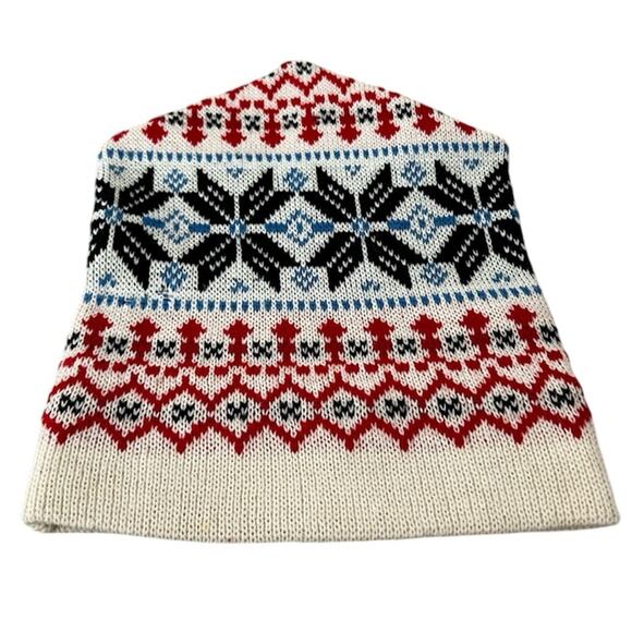 100% Pure New Wool Made in Australia via Vintage Snowflake Beanie - Picture 1 of 9